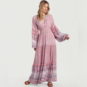 Billabong Pink Cosmos Maxi Dress